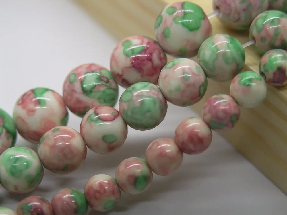 High Quality 6mm//8mm/10mm/12mm 15'' Strand Smooth Round Rain Flower Stones Beads DIY Bracelet Jewely Making | Украшения и