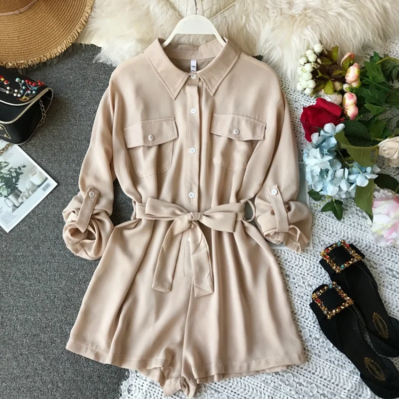 Женский однобортный комбинезон ALPHALMODA повседневный однотонный с длинными