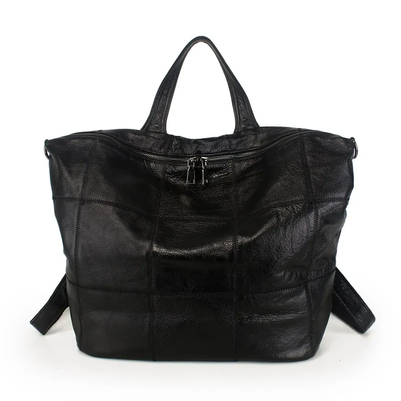 Black backpack SUNNY SHOP рюкзак из натуральной кожи дизайнерский рюкзак на плечо Модный Большой Вместительный Клетчатый Рюкзак Кошелек из мягкой кожи - Цвет: Black backpack