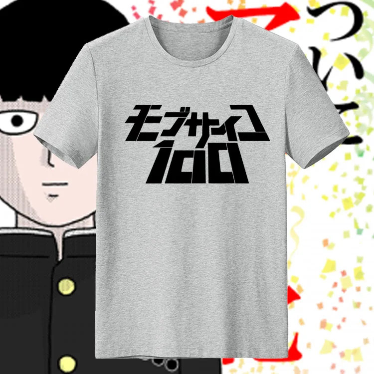 New Anime Mob Psycho 100 T-shirt Mobu Saiko Hyaku cosplay T shirt Fashion Men cotton base Tees | Мужская одежда