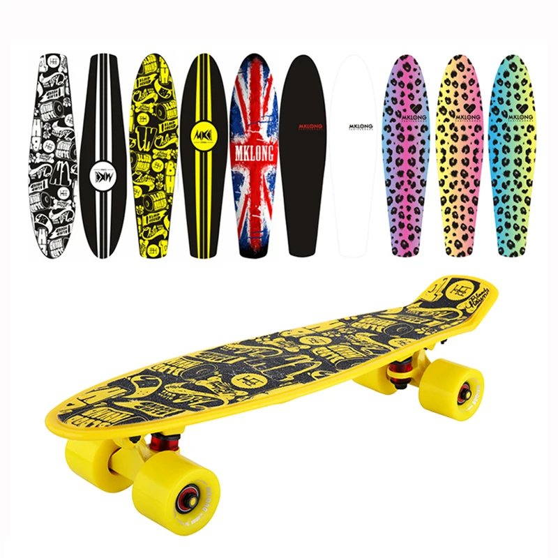 

Cruiser Cheap peny board original complete Skateboard 22 griptape Retro Mini Skate long board cruiser longboard wheels led light