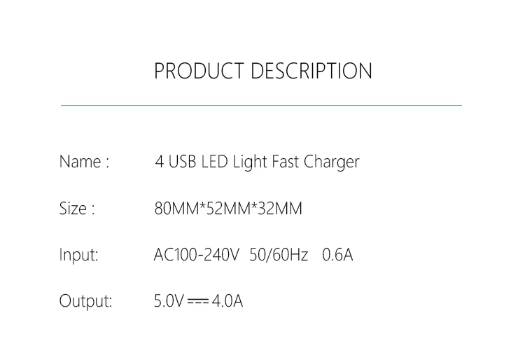 4 порта USB зарядное устройство для iPhone samsung huawei мобильный телефон Универсальный Путешествия Быстрая зарядка светодиодный светильник настенный адаптер ЕС Plug