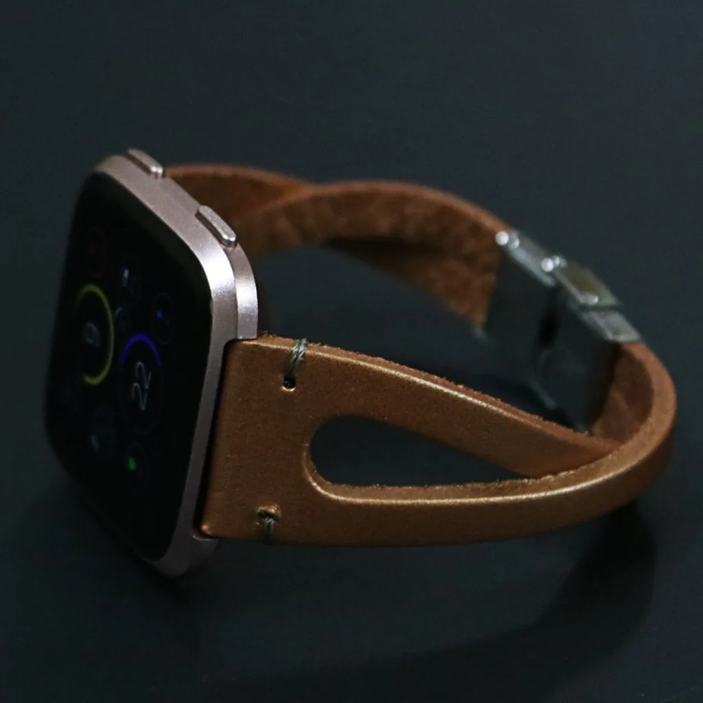 Ouhaobin кожаный ремешок для Fitbit Versa/Versa Lite, сменный Браслет, Кожаный ремешок, браслет на запястье 601