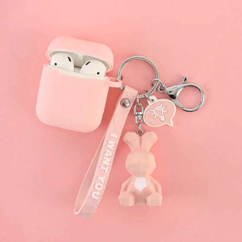Милый силиконовый чехол с геометрическим рисунком панды для Apple AirPods, мультяшный наушник, чехлы для Airpods 1 2, аксессуары, защитный чехол