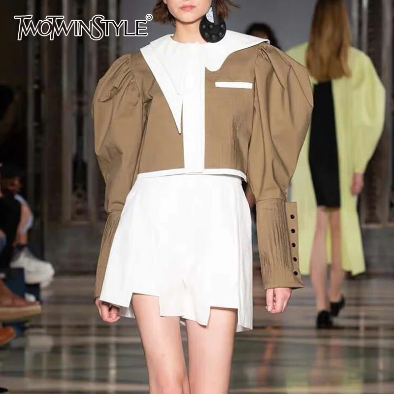 

Женская куртка с воротником-фонариком TWOTWINSTYLE, летняя, 2020