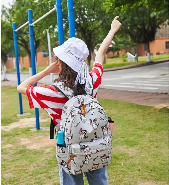 

Cartoon Cat dog Backpack School Bags Sweet Girls Home Anime Cosplay Cute Cat Rucksack Schoolbag For Kids Gift