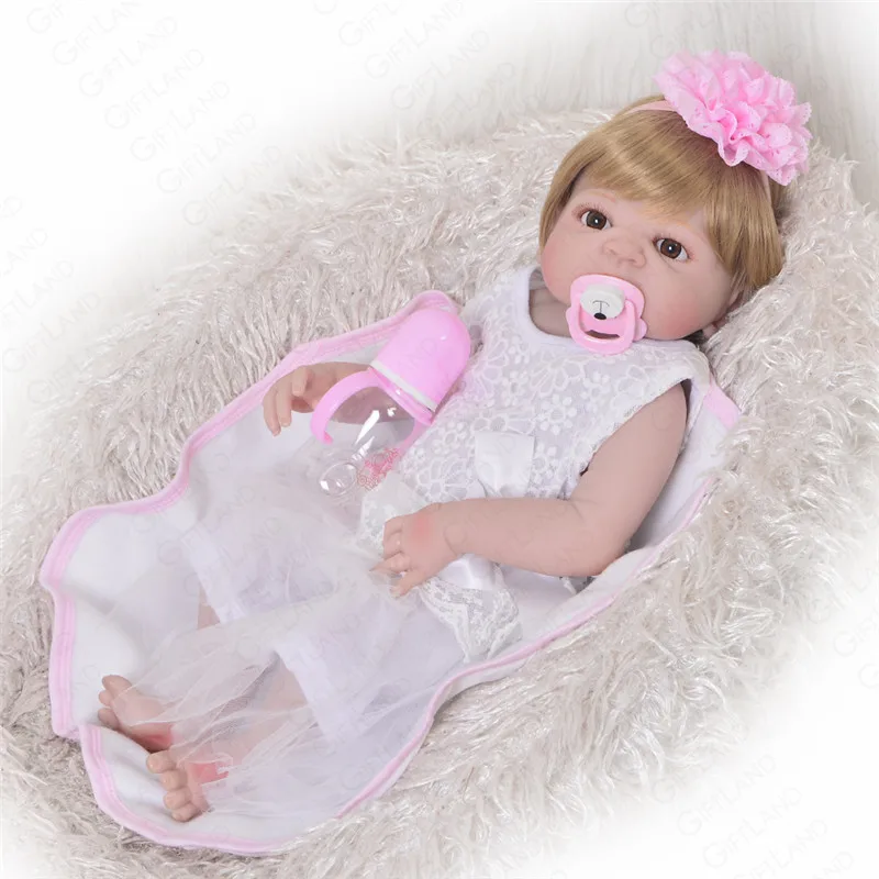 23 дюймов Reborn Baby Doll Bebe полный Силиконовый живой Girl Body поверхность для создания