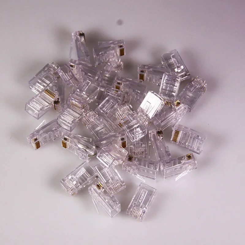 10 шт./лот RJ45 Cat5 CAT5e с разъемом папа RJ-45 Позолоченные сети модульный разъем 8P8C