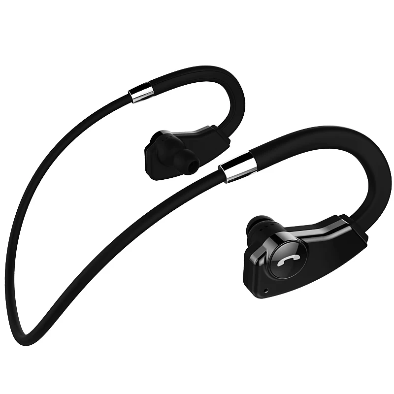 Black Беспроводные спортивные наушники с Bluetooth, наушники с Ушными крючками, гарнитура с защитой от пота, наушники-вкладыши - Цвет: Black