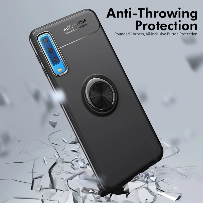 Чехол-подставка с кольцом для Samsung Galaxy A7 2018 чехол магнитный автомобильный