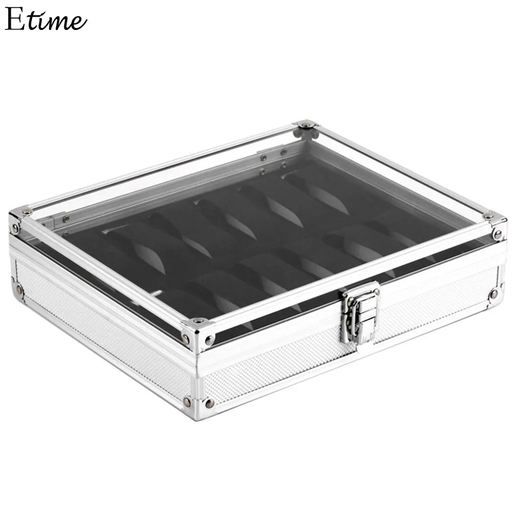 Коробка для часов FANALA 12 ячеек в сетку с металлической пряжкой Winder Boite Montre коробка