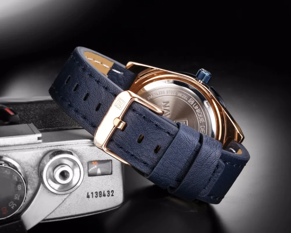 Мужские часы naviforce Роскошные брендовые аналоговые кварцевые часы мужские водонепроницаемые спортивные наручные часы кожаные Наручные часы Relogio Masculino