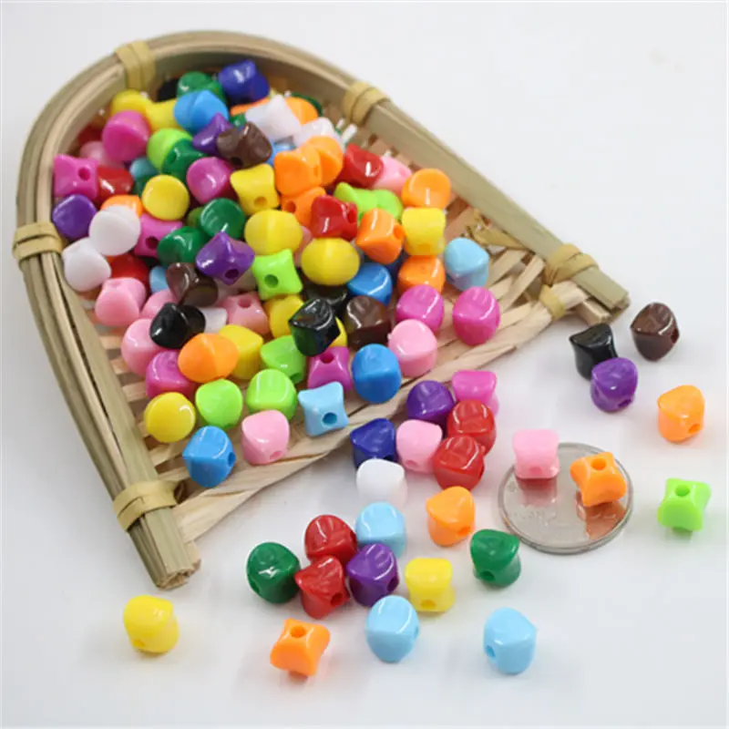 Color mixing 200 шт Дешевые одноцветные бисерные бусины diy Ювелирный материал ручная работа картонная коробка креативный материал бусины 10 мм - Цвет: Color mixing