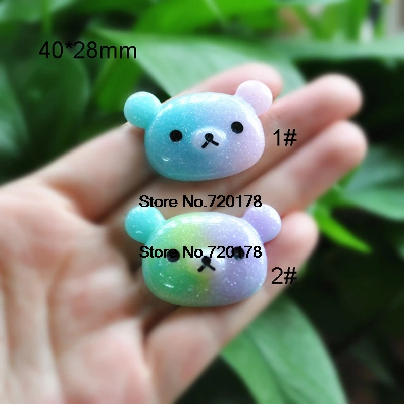 

Блестящие Кабошоны с плоской задней поверхностью, радуга, Rilakkuma, милые кабошоны для украшения «сделай сам», 40*28 мм, 40 шт., YZR624