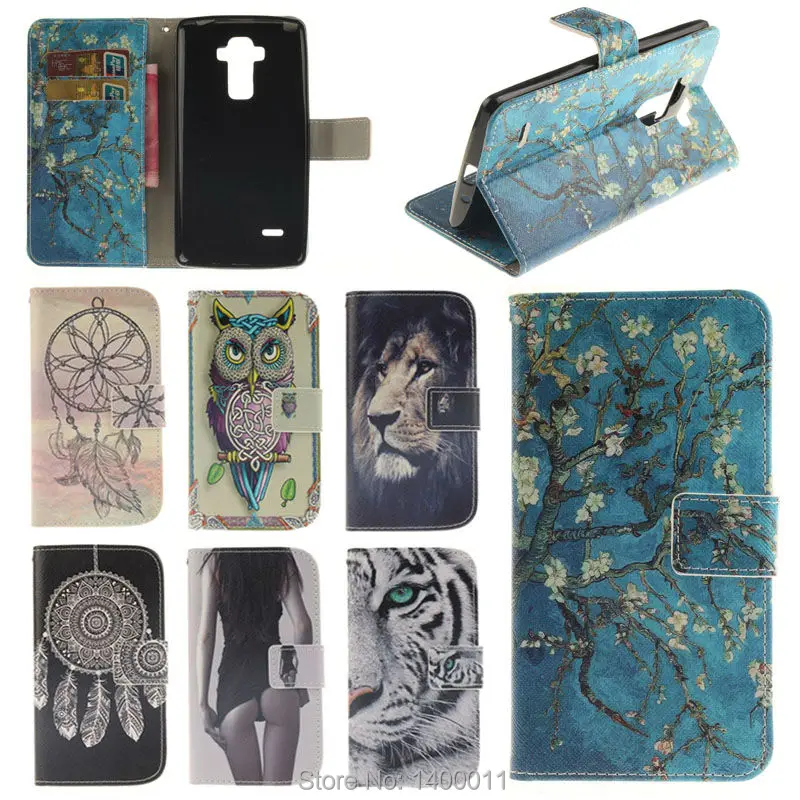 Новое поступление кожаный чехол с откидной крышкой и подставкой для LG G4 Stylus / Note G