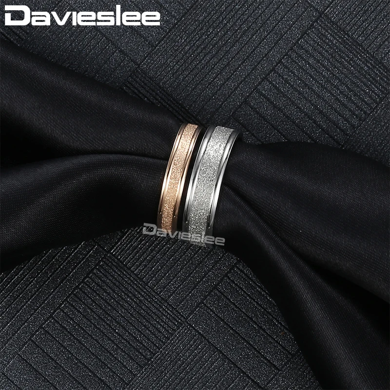 Обручальные кольца для мужчин и женщин Davieslee из нержавеющей стали золотого