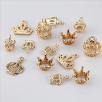 20pcs metal copper 3d princess crown floating charms handmade diy european charm for bracelets pendants jewelry making z620