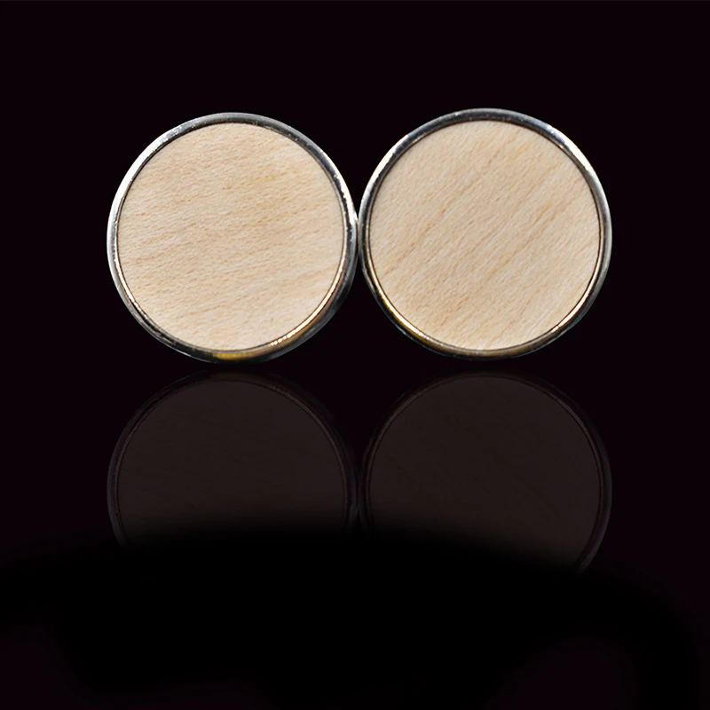 Запонки Дерево для мужчин черный орех клен запонки с деревянным элементом