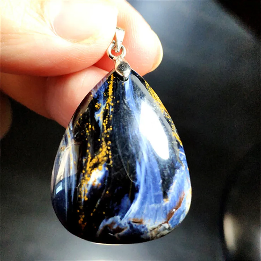 Из натуральной синий Pietersite камни камень капли воды кулон в виде флакона для
