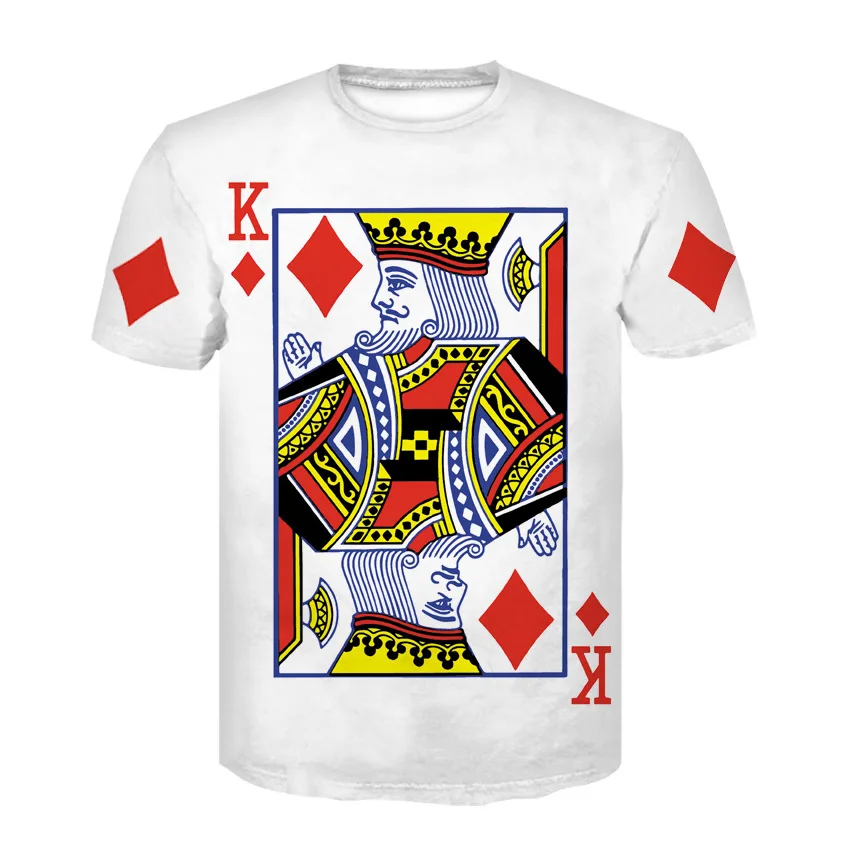 Summer New Pattern European Trend Man 3d Poker Printing Short Sleeve T Pity D Vogue T-shirt Casual Male | Мужская одежда