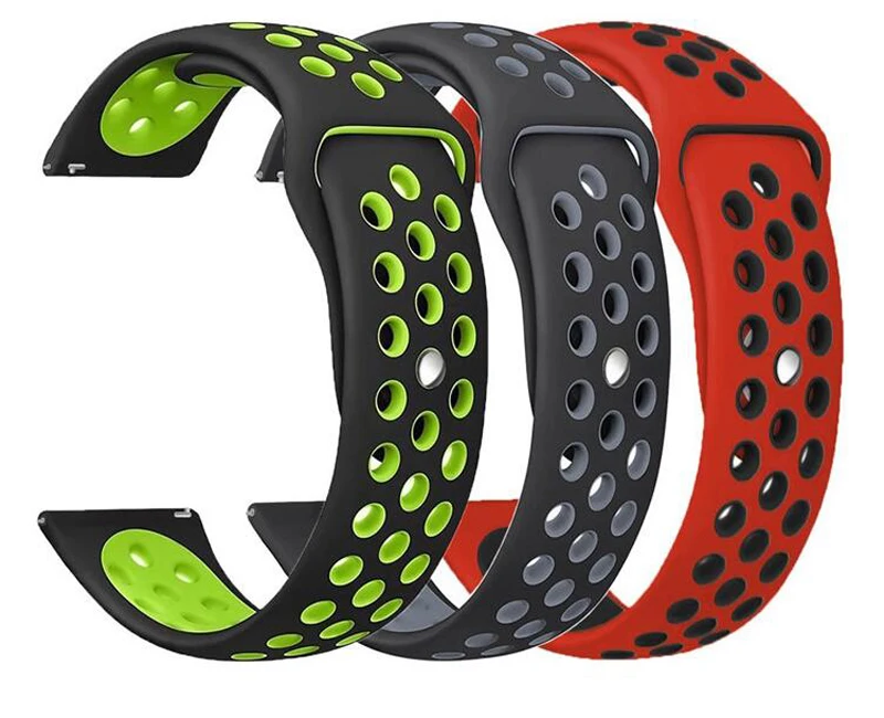 Silicone strap for xiaomi huami amazfit bip Watch Band 22mm 20mm Samsung Gear sport S2 s3 Frontier Classic watch band | Наручные часы