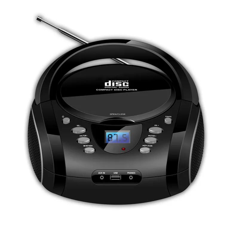 Lonpoo Бумбокс Динамик Bluetooth Портативный CD плеер USB Стерео FM радио AUX наушников