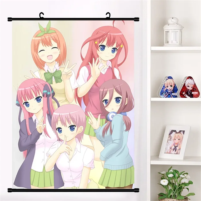 N Японское аниме Go-Toubun no Hanayome Nakano Nino настенный свиток Фреска плакат мультфильм настенные подвесные плакаты коллекция домашнего декора искусство - Цвет: N