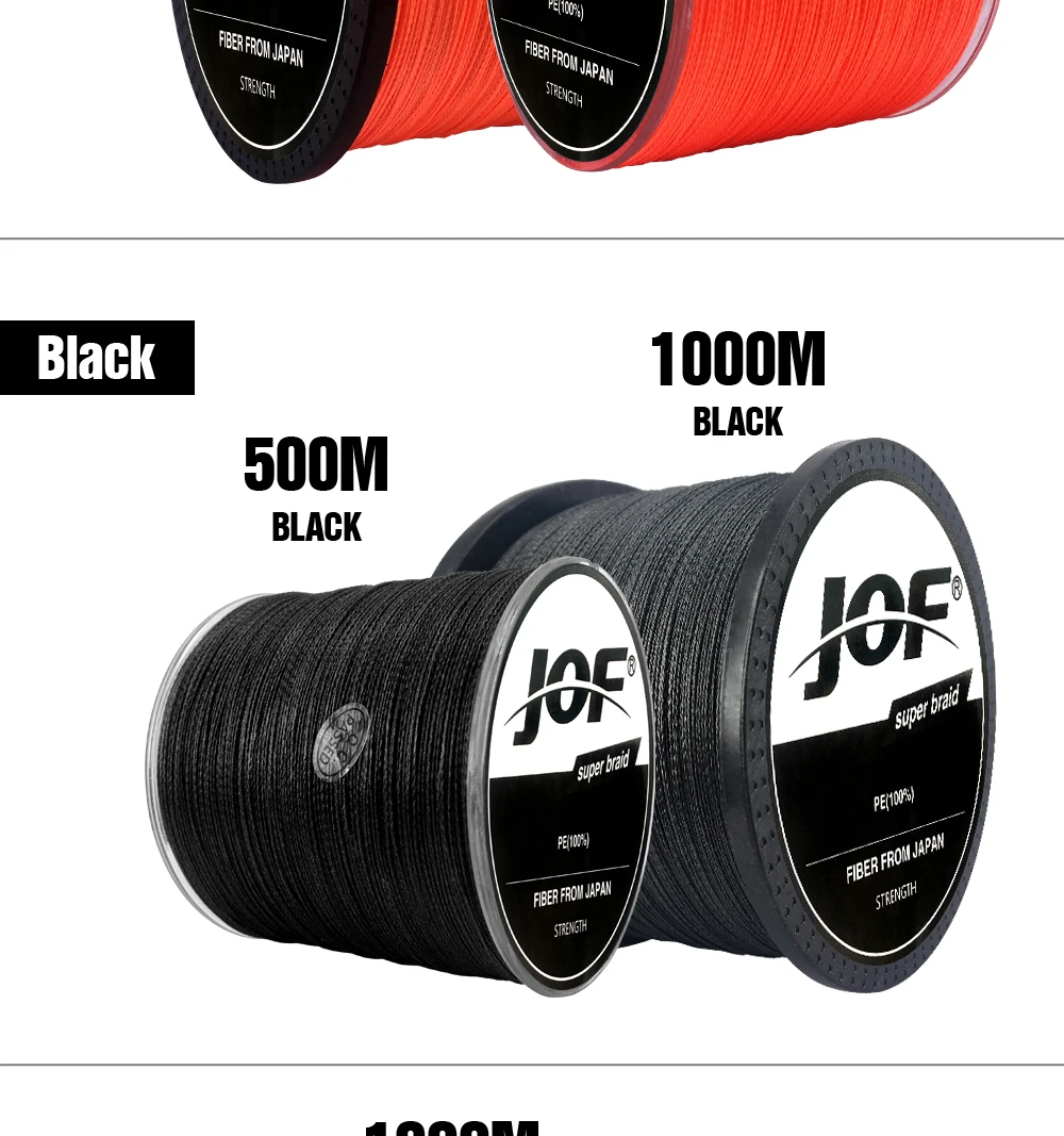 JOF леска серая PE 100 м 150 м 300 м 500 м 1000 м 4 нити Pesca плетеная леска для ловли карпа 10LB-82LB