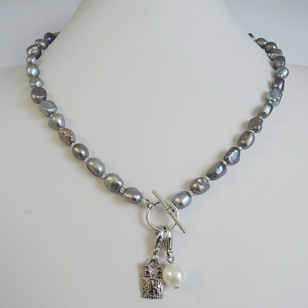 Ожерелье из 100% натурального пресноводного жемчуга Жемчужина барокко 7 9 мм