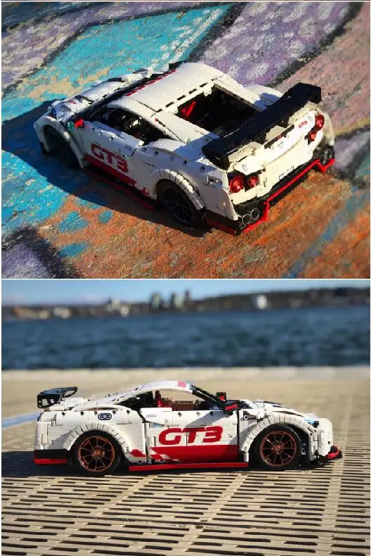 Technic MOC серия гоночный автомобиль Nissan технология 25326 кирпичи Модели Строительные наборы Блоки Игрушки для мальчиков подарок