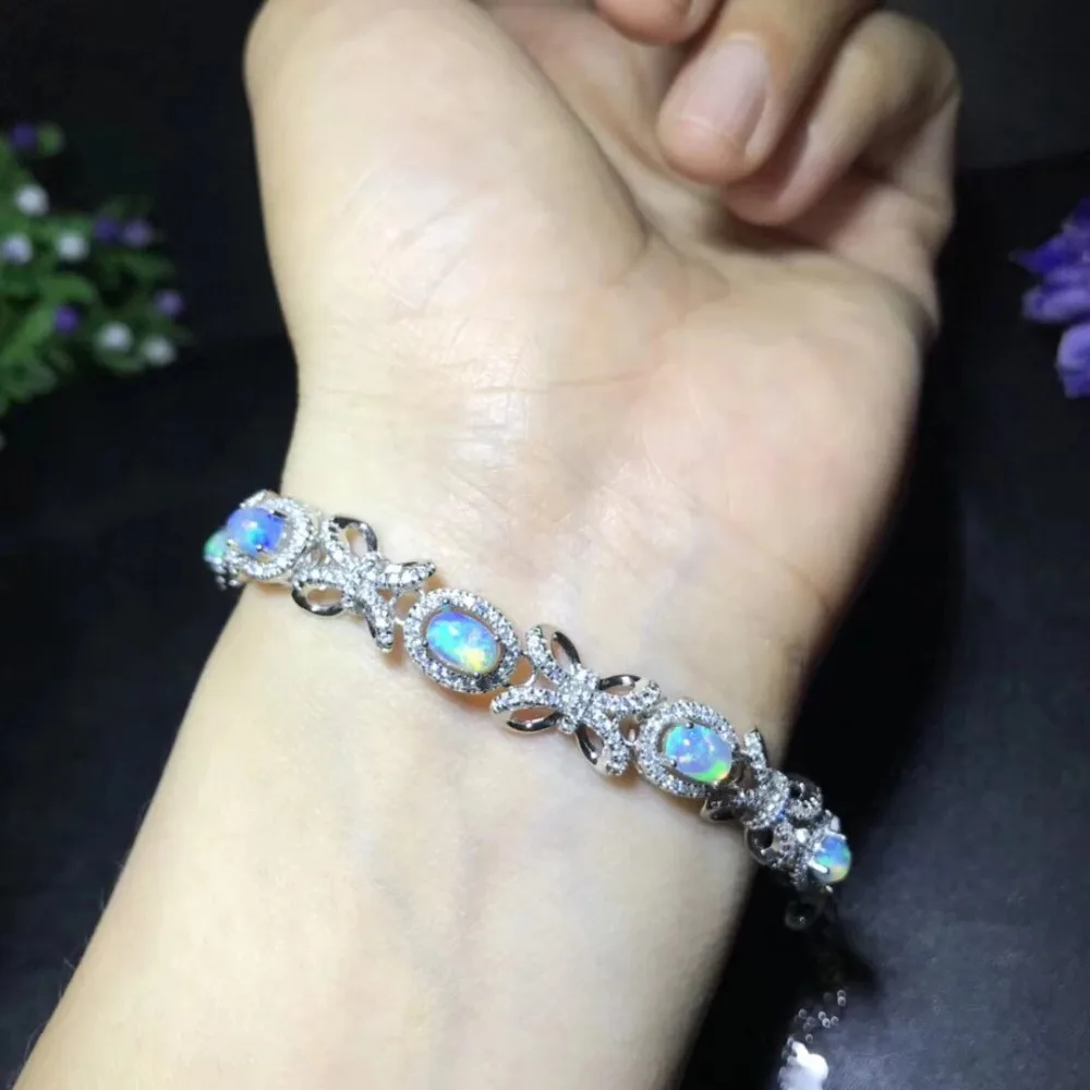 100% NATURAL ETHIOPIAN WELO FIRE OPAL CABOCHON Bracelet 4*6mm | Stones