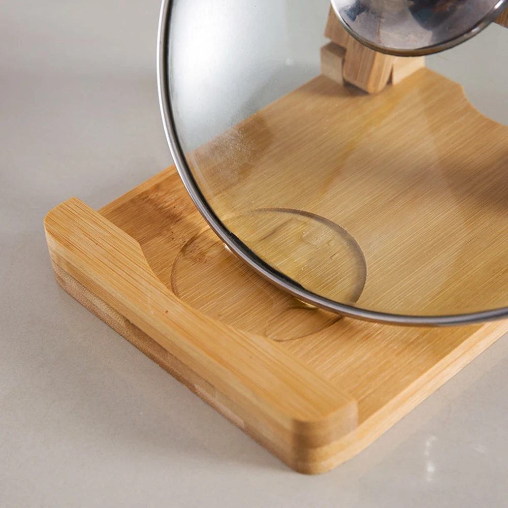 Складной деревянный горшок держатель крышек разделочная доска стальные крышки