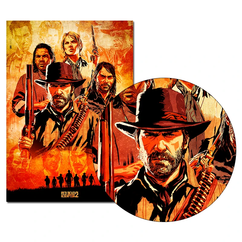 Red Dead Redemption 2 игры Холст плакат настенный художественный принт живопись 20x30 60x90 см обои Декоративная Настенная картина для гостиной