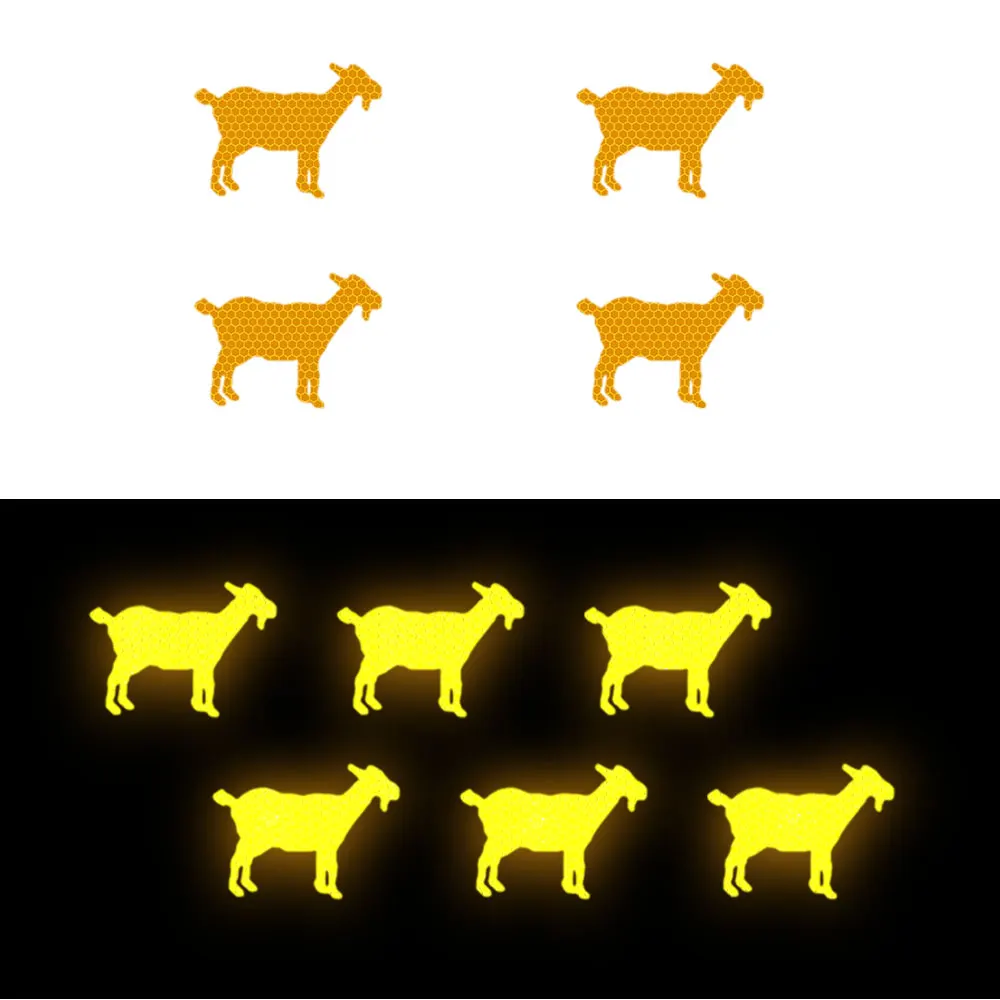 10Pcs Goat Shape Reflective Strips Car Self Adhesive Reflector Stickers Motorcycle Bicycle Funny Decoration Decals | Автомобили и