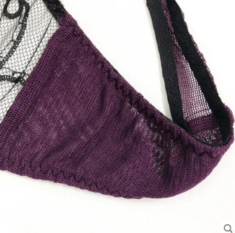 Bogeda Silk Underwear Women G-string V-string Women Hipster Lace Erotic Thong Purple Briefs Sexy Underwear Black Panties