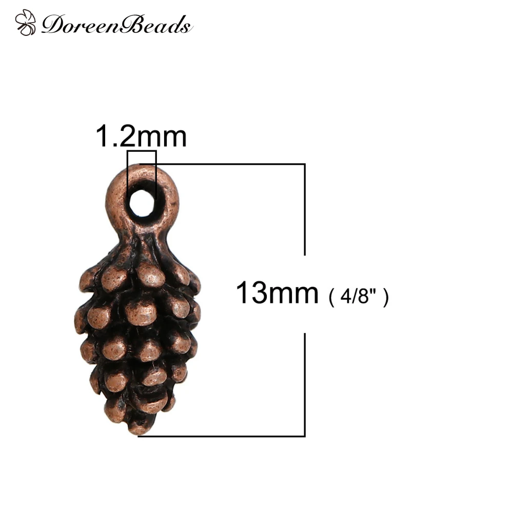 DoreenBeads цинковый сплав 3D Подвески сосновый конус античная серебряная медь золото, 10 шт - Окраска металла: 2