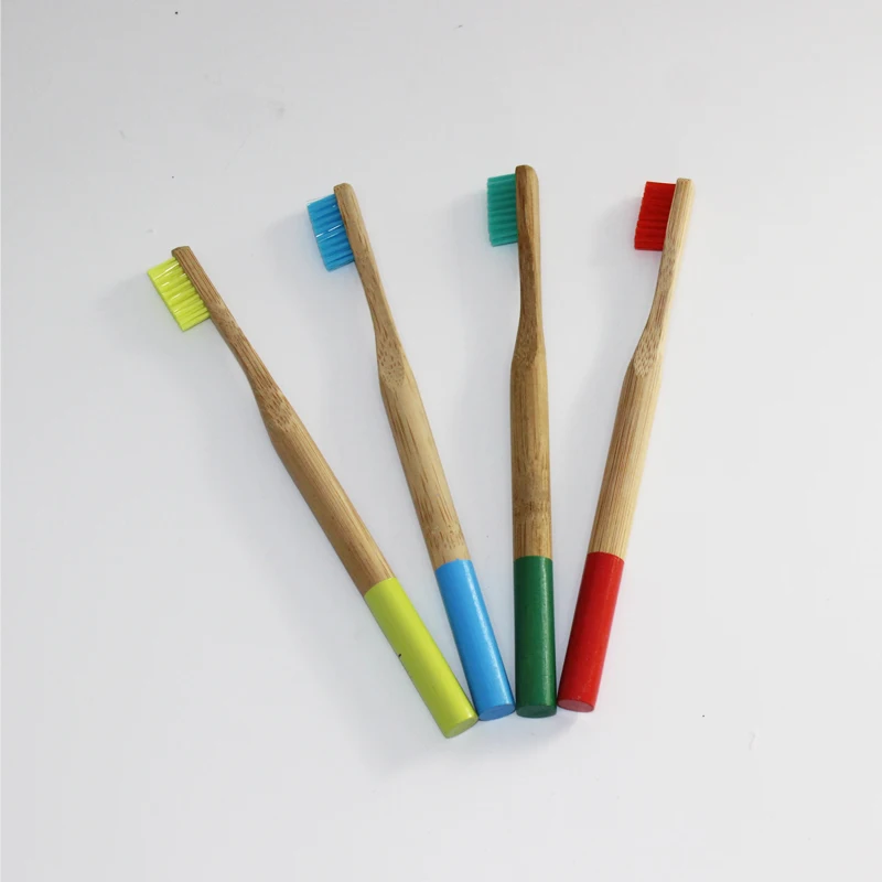 

1 шт. 4 цвета круглая ручка натуральный бамбук Экологичная дорожная зубная щетка для взрослых зубная щетка