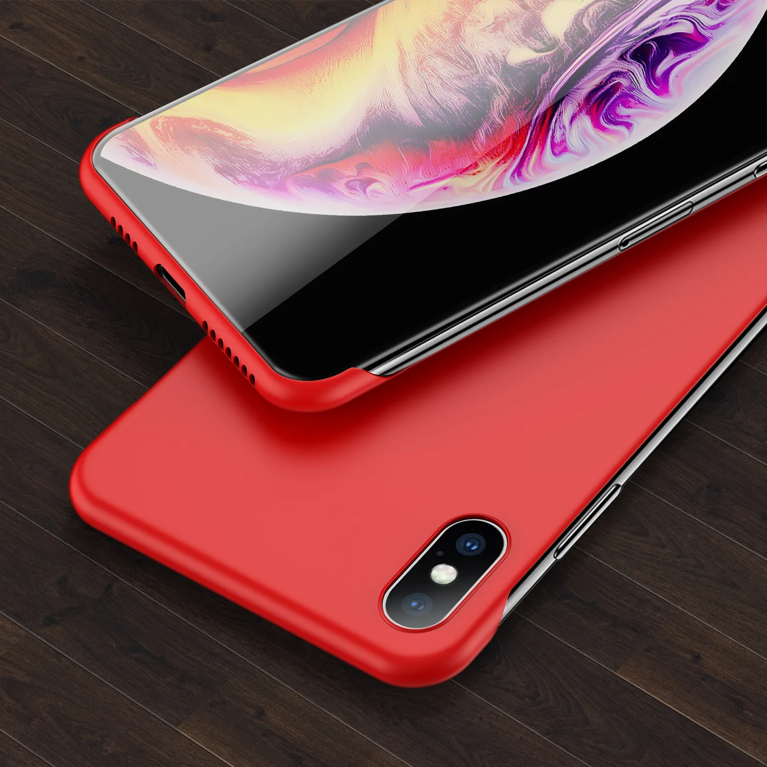red Lovebay чехол для телефона для iPhone 6, 6s, 7, 8 Plus, X, XR, XS Max, 11Pro, Max, яркие цвета, безрамный Жесткий ПК для iPhone 11, чехол-накладка - Цвет: red