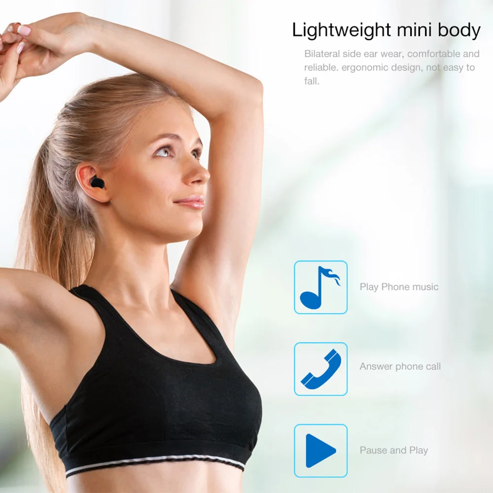 Беспроводные наушники Air TWS стерео гарнитура Bluetooth мини спортивные с портативным