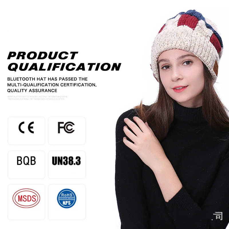 Беспроводная Шапка бини FDBRO с Bluetooth вязаная шапка наушниками стереогарнитура