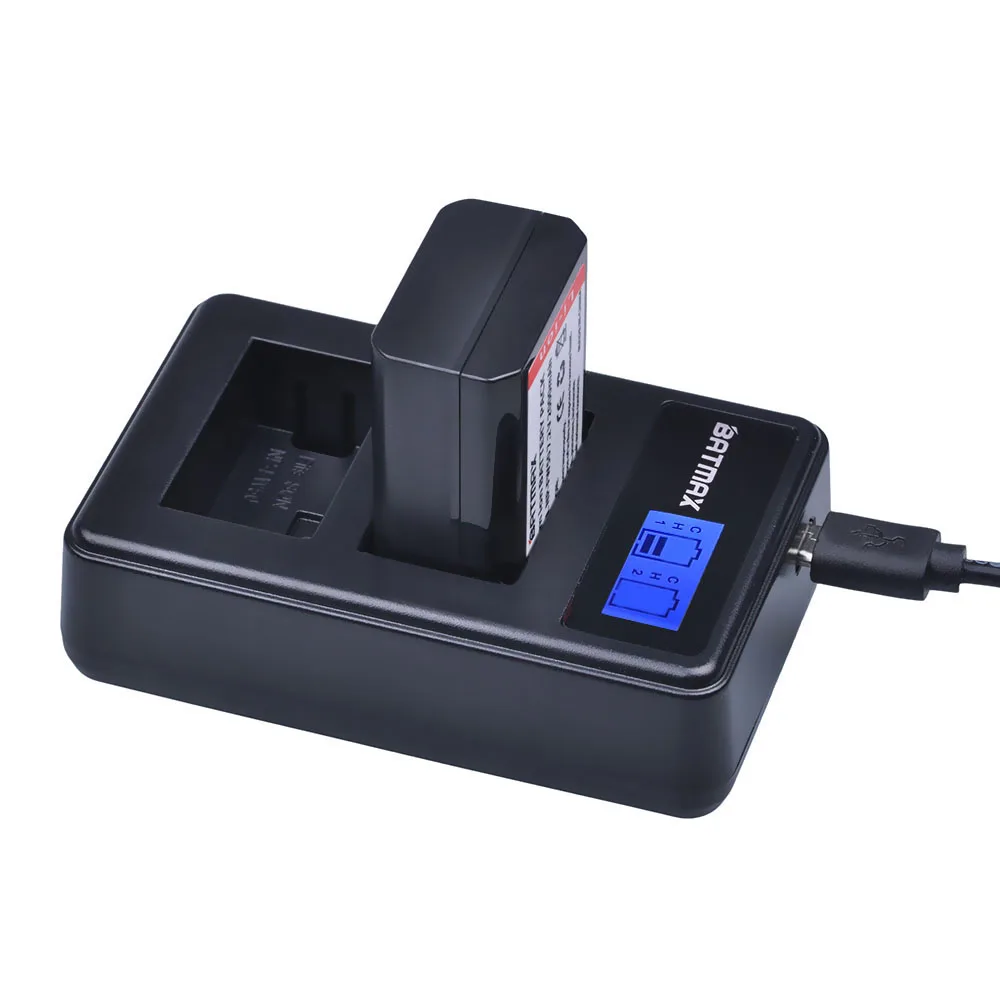 Зарядное устройство с 2-мя батарейками и ЖК-дисплеем 2000 мАч