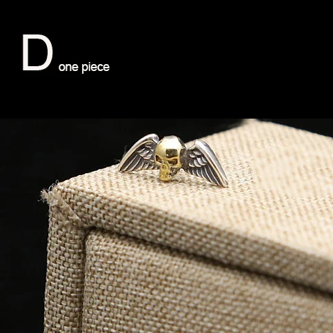 D one piece Новые серьги-гвоздики, 925 пробы, серебряные серьги-гвоздики, Винтажные Ювелирные изделия, тайское серебро для женщин и мужчин, индивидуальный череп GE4 - Окраска металла: D one piece