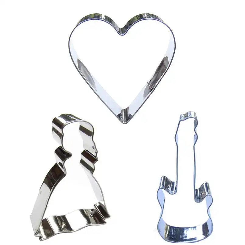 Золушка электрическая гитара форма сердца 3 шт. формы для резки печенья