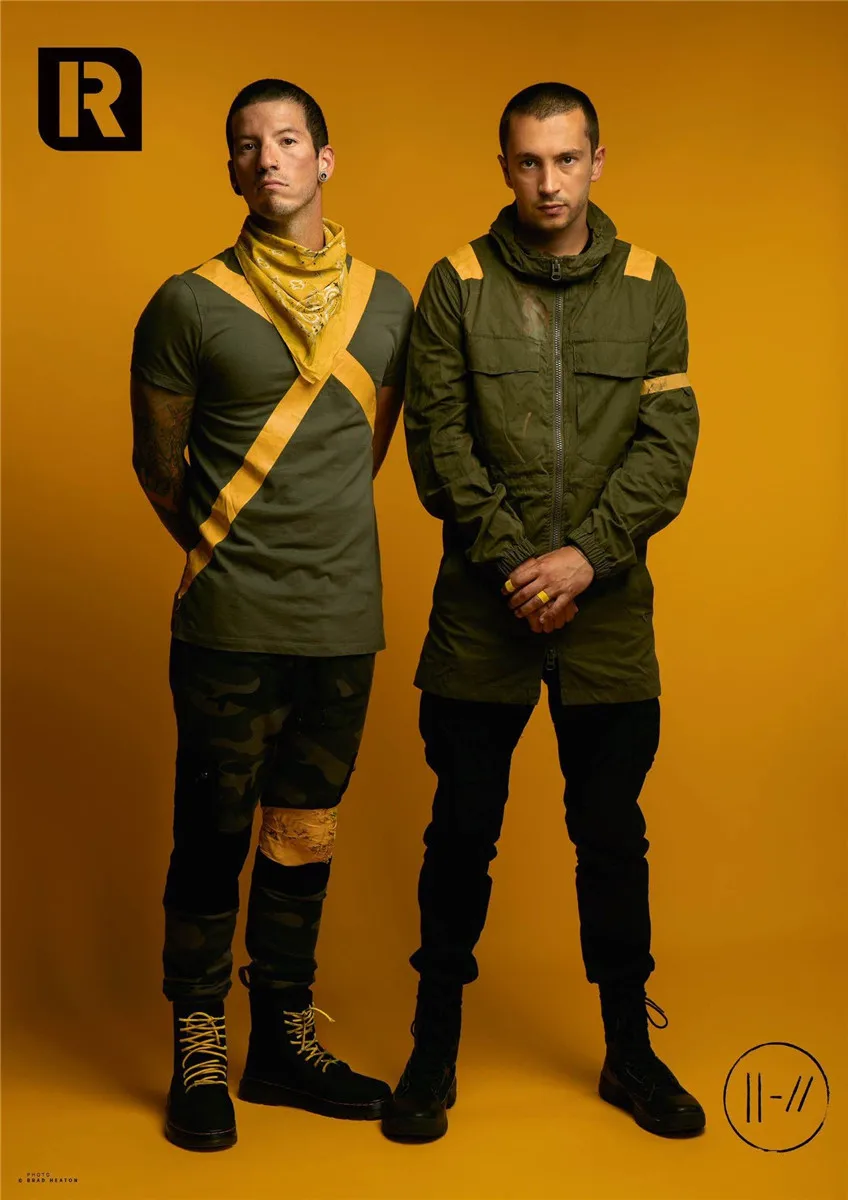 Плакат на стену с изображением рок музыкальной группы Twenty One Pilots 2019|Наклейки