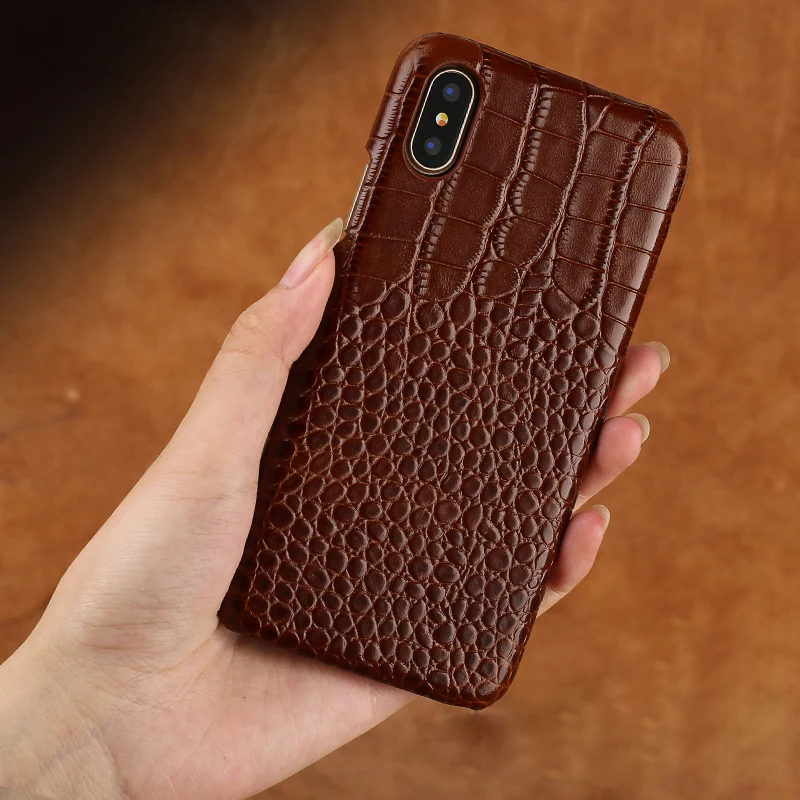 wangcangli mobile phone shell For iPhone 8 case advanced custom crocodile texture Leather Case | Мобильные телефоны и