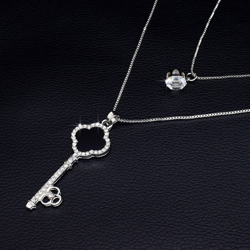 Новинка 2017 Модное Длинное чокер со стразами двойной с несколькими слоями