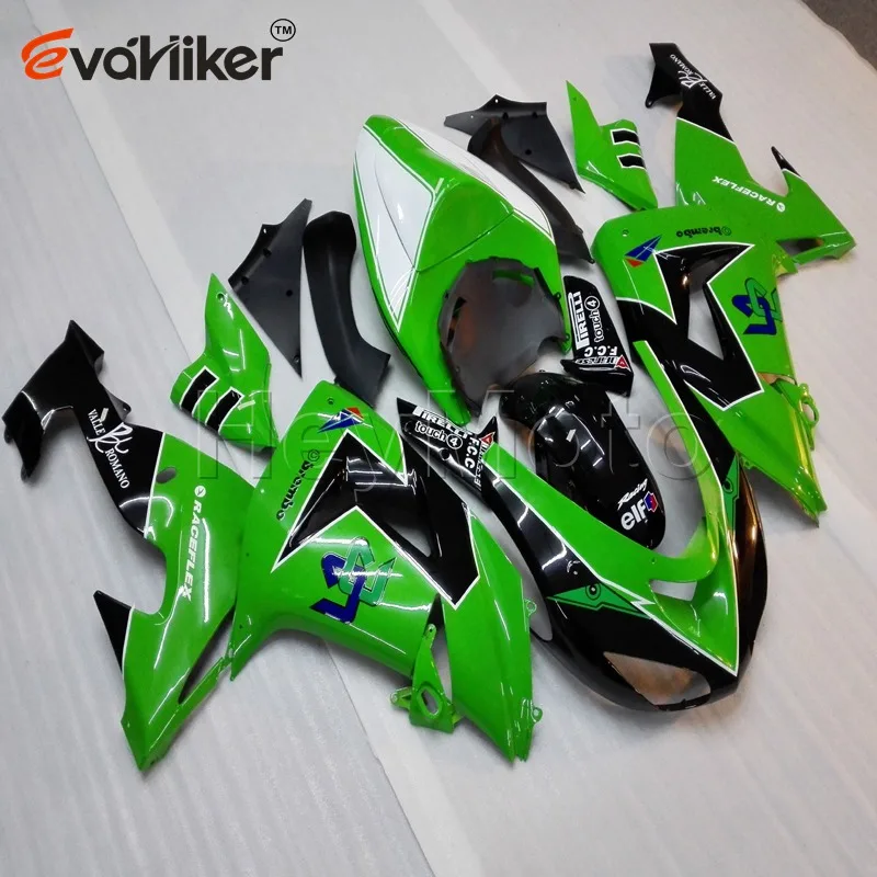 

Обтекатель мотоцикла для ZX10R 2006 2007 Зеленый ZX 10R 06 07 комплект пластиковых моторных панелей из АБС-пластика