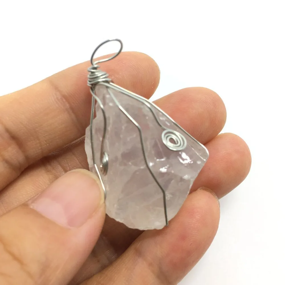 Натуральный кристалл кварц необработанный драгоценный камень подвески