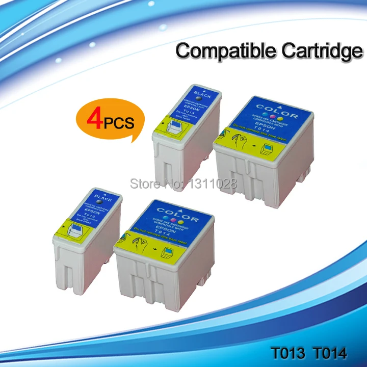 

T013 T014 Compatible Inkjet Cartridges for Stylus Photo 700 710 720 750 1200 EX EX2 EX3 IP100 etc.,2 sets,4PCS, free shipping