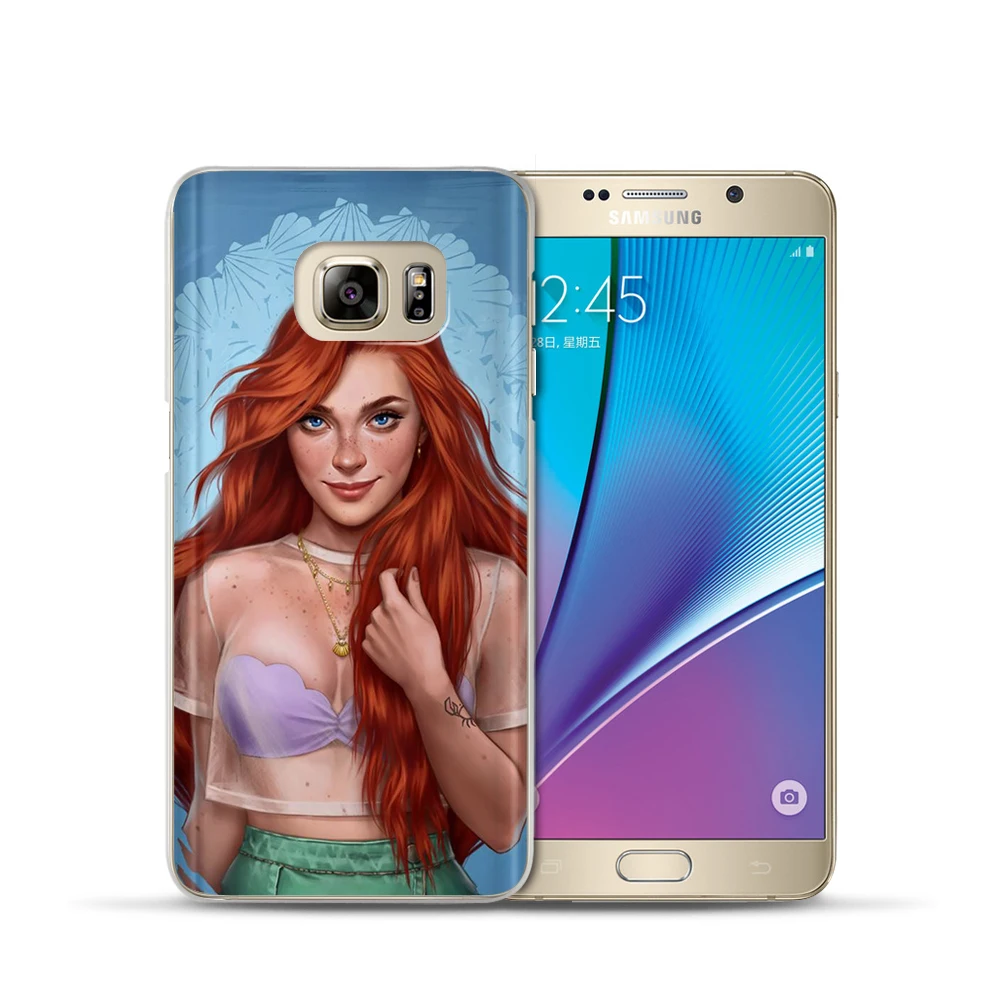 For Samsung Galaxy a7 2018 Case Luxury Modern Princess Tinker Bell Cinderella Snow White Etui A6 A8 A5 A9 2017 Coque |